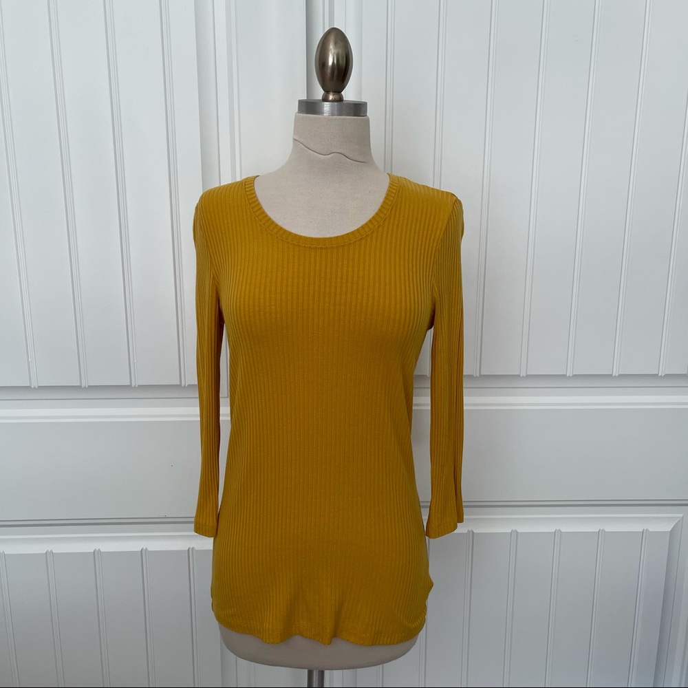 Rachel Zoe Yellow 3/4 Length Top - Picture 1 of 4